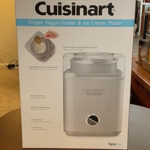 Cuisinart Silver and White Frozen Yogurt Sorbet & Ice Cream Maker